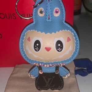 Blinged out labubu purse/bag charm keychain Features a